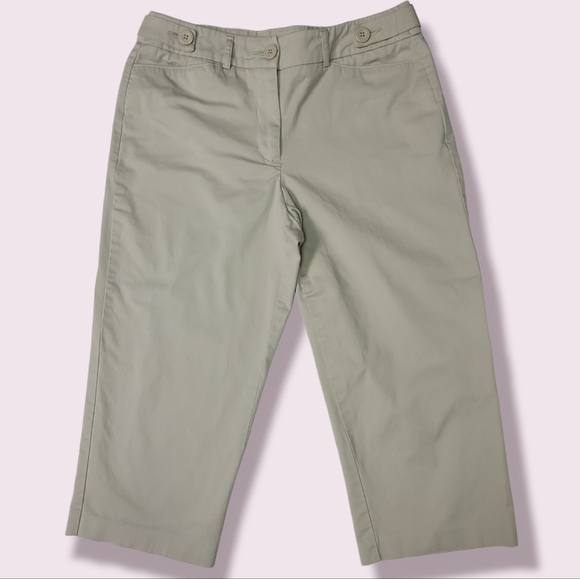 𝅺sag Harbor Cotton Blend Casual Capri Pants, Size 8 Petite - Picture 1 of 6